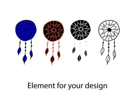 dream catcher .Vector illustration isolated on white background.