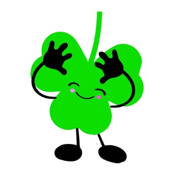 shamrock character. Cute oist clover on a white background. St. patrick's day.