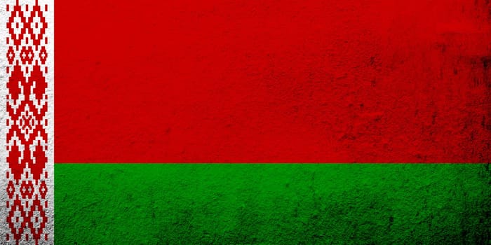 Republic of Belarus National flag Sciah Biełarusiij. Grunge background