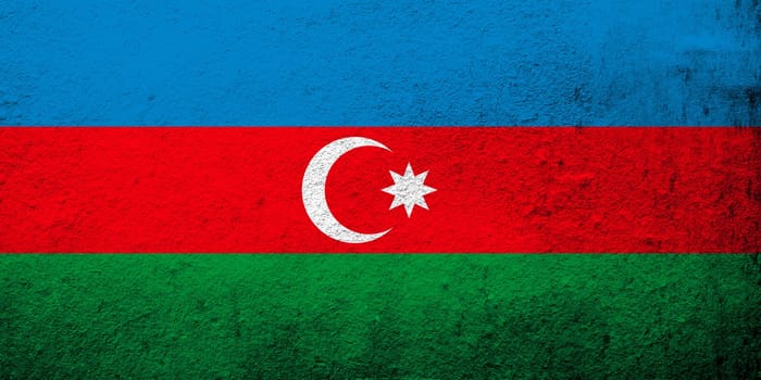 Republic of Azerbaijan national flag. Grunge background