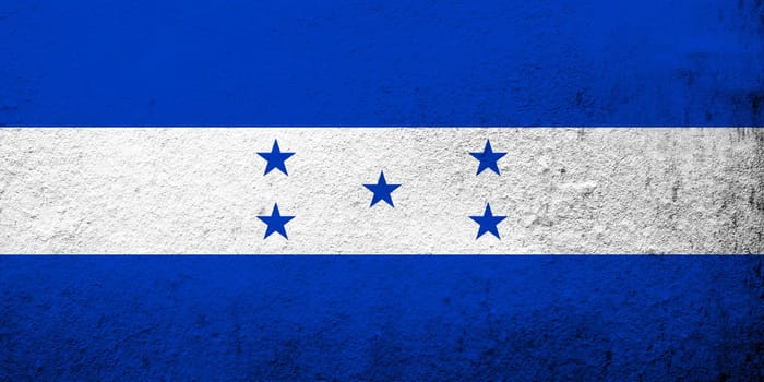 The Republic of Honduras National flag. Grunge background