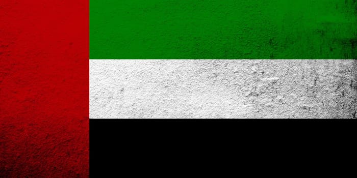 National flag of United Arab Emirates. Grunge background