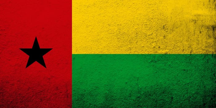 The Republic of Guinea-Bissau National flag. Grunge background