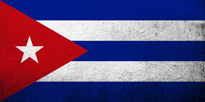 The Republic of Cuba National flag. Grunge Background