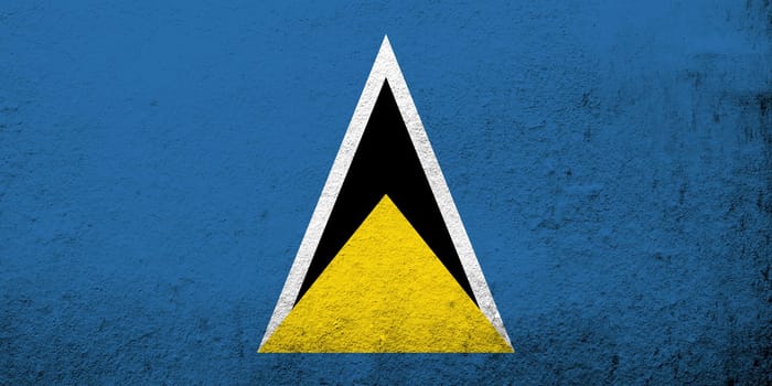 National flag of Saint Lucia. Grunge background