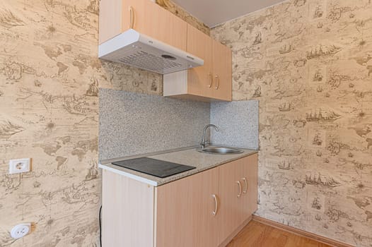 Russia, Moscow- January 15, 2020: interior room apartment modern bright cozy atmosphere. general cleaning, home decoration, preparation of house for sale. bright empty room without furniture