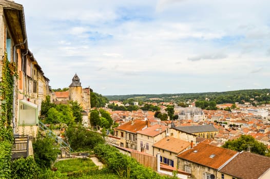 Landscape with old town, Bar-le-Duc, Meuse, Lorraine, France