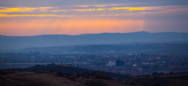Turda city in sunrise, Cluj, Romania