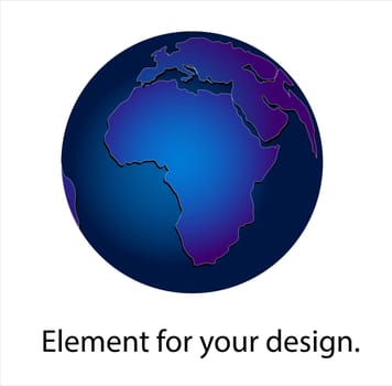 Planet earth on a white background. The planet is night. Vector illustration isolated on white background.