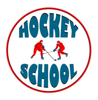 Ice hockey. Emblem for school sports. vector illustration