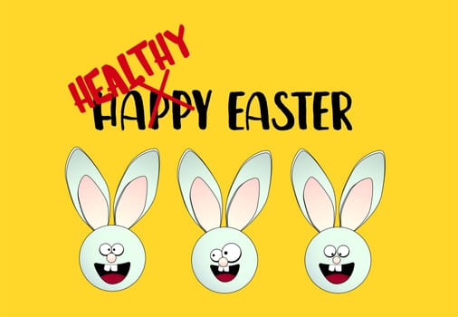 easter card. Happy easter. Rabbits Vector illustration