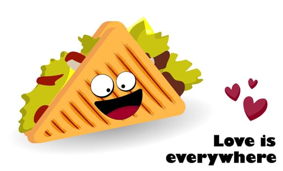 Sandwich songonage. Double toast. Vector illustration Fast food