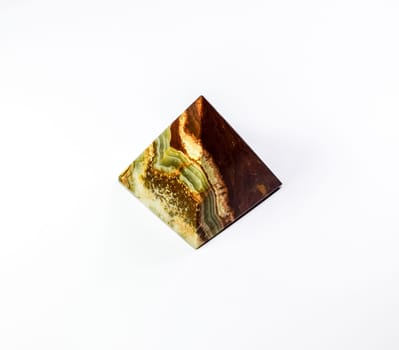 Souvenir pyramids made of onyx. stone processing.