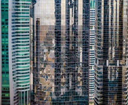 Windows of skyscraper buildings in Dubai, UAE