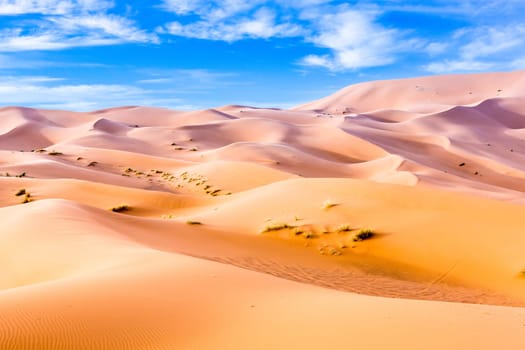 Merzouga in the Sahara Desert in Morocco