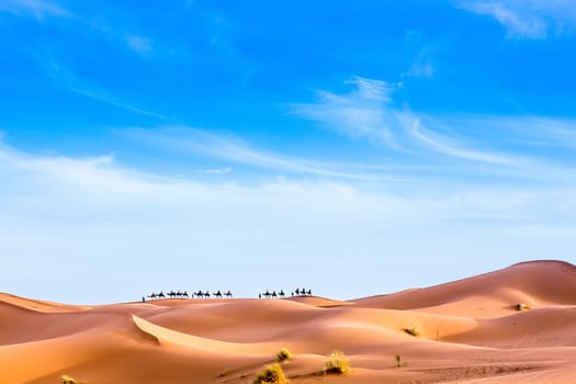 Merzouga in the Sahara Desert in Morocco