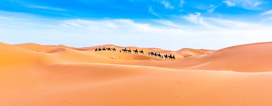 Merzouga in the Sahara Desert in Morocco