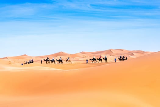 Merzouga in the Sahara Desert in Morocco