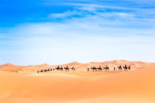 Merzouga in the Sahara Desert in Morocco