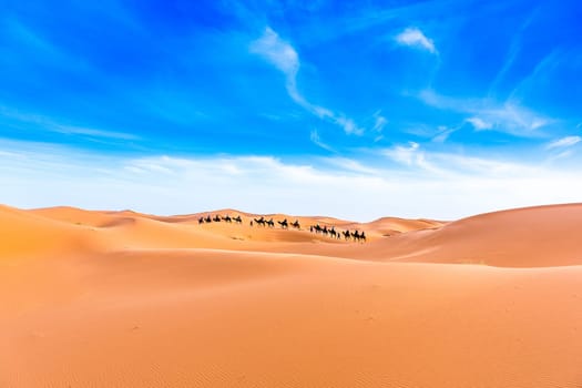 Merzouga in the Sahara Desert in Morocco