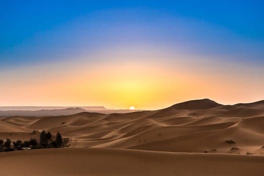 Merzouga in the Sahara Desert in Morocco