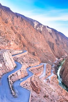 Dades Gorge is a beautiful road between the Atlas Mountains in Morocco