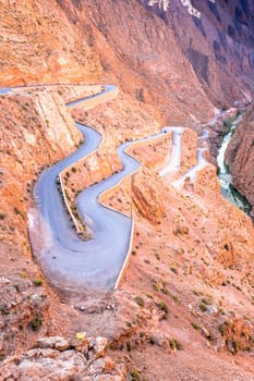 Dades Gorge is a beautiful road between the Atlas Mountains in Morocco