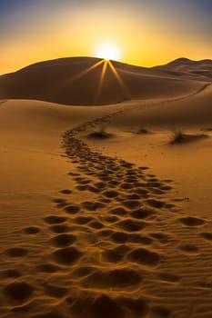 Merzouga in the Sahara Desert in Morocco