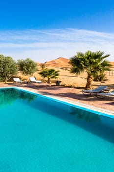 Merzouga in the Sahara Desert in Morocco