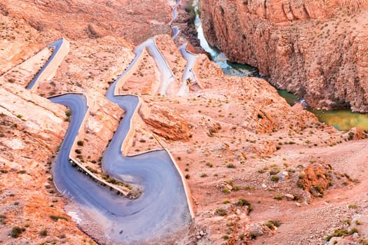Dades Gorge is a beautiful road between the Atlas Mountains in Morocco
