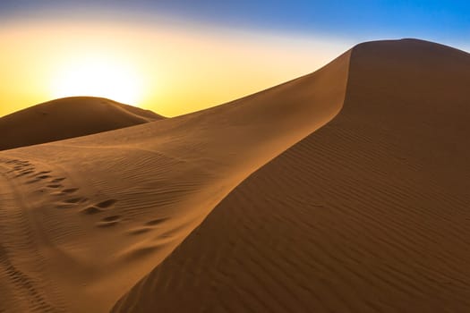 Merzouga in the Sahara Desert in Morocco