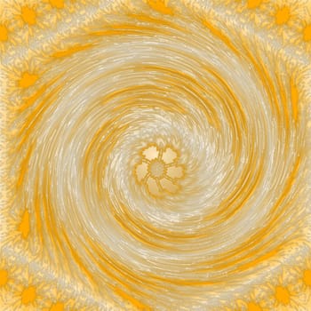 Simple flat gold gradient spiral hexagonal texture