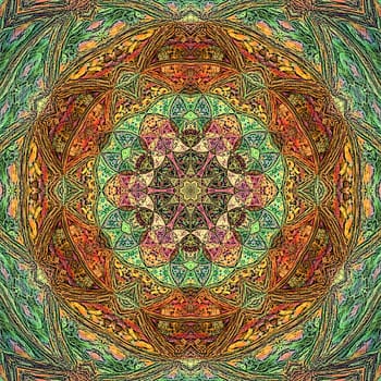 Abstract mandala design. Oriental pattern. Modern polygonal background. Colorful illustration for web design.