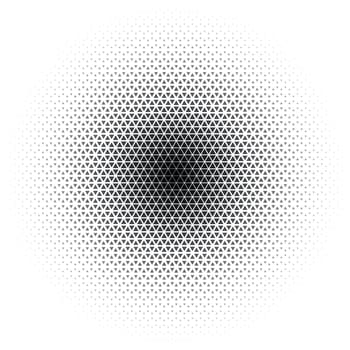 Triangle halftone circular gradient abstract background, vector illustration