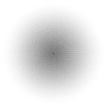 Halftone circular gradient abstract background, vector illustration