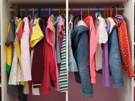 View of the closet with children's things