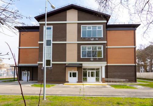 Anapa, Russia - March 27, 2020: Newly constructed primary school building 6 in Anapa