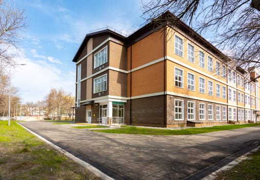 Anapa, Russia - March 27, 2020: New primary school building erected in Anapa on the basis of secondary school 6