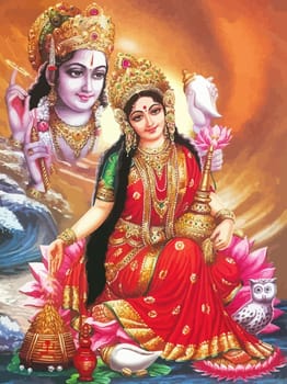 holy hindu god Saraswati spiritual illustration asia