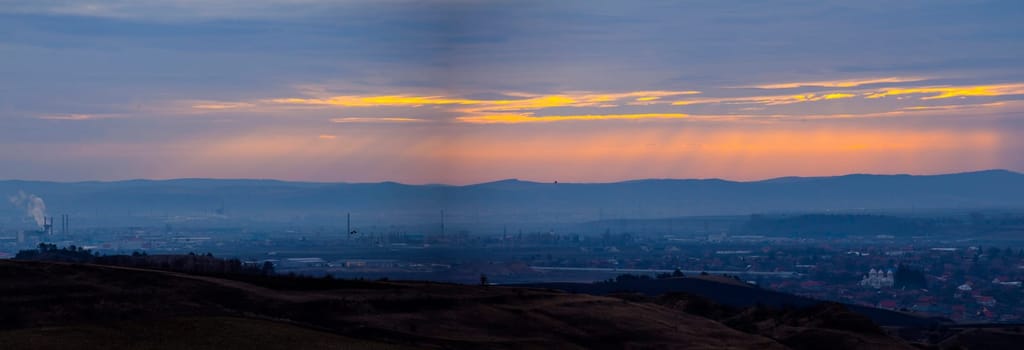Turda city in sunrise, Cluj, Romania
