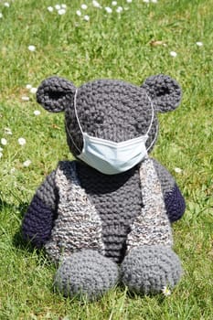 Bear with a corona mask