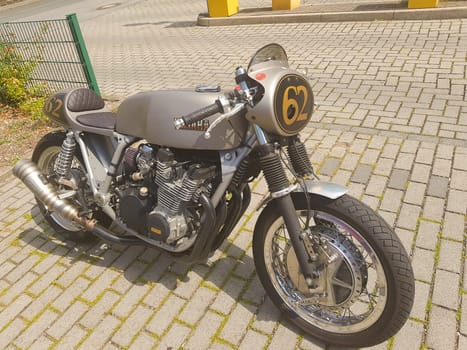 VELBERT, NRW, GERMANY - AUGUST 24, 2019: Yamaha motorcycle conversion as Cafe Racer
