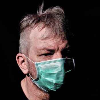 Portrait of male wearing protective mask - London, United Kingdom