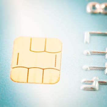 Credit card Chip. Particular of a credit card.