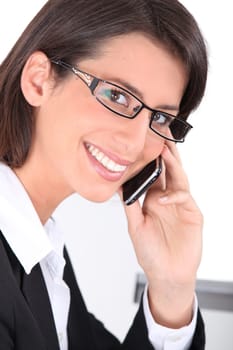 Smiling woman wearing trendy glasses