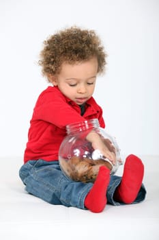 Child taking a cookie
