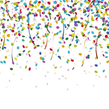 colored falling confetti seamless background for carnival party