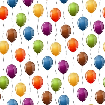 seamles background with multi colored flying balloons