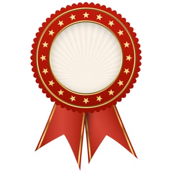 red seal of quality template with red ribbons