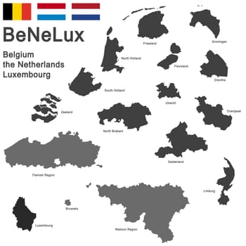 silhouettes of the netherlands,Luxembourg and Belgium